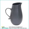 Ceramic jug bulge bottom matte black solid